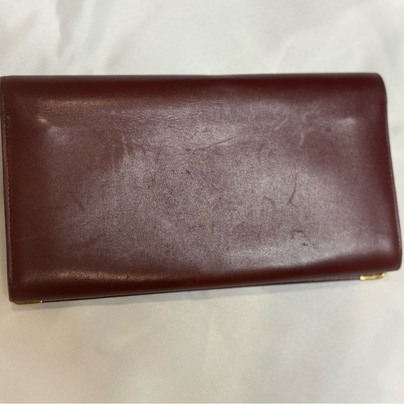 Vintage Must de Cartier Bordeaux Leather Long Wallet - Picture 7 of 13